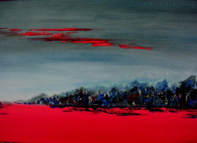 A Vision in Red - 12" x 24" - Oil on canvas - Private Collection